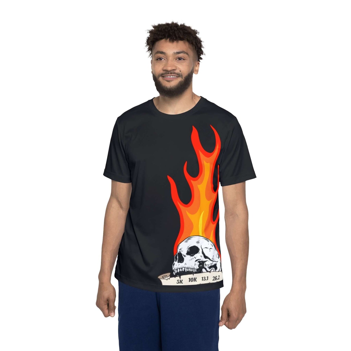 My Skulls On Fire - Men's Black Athletic Shirt