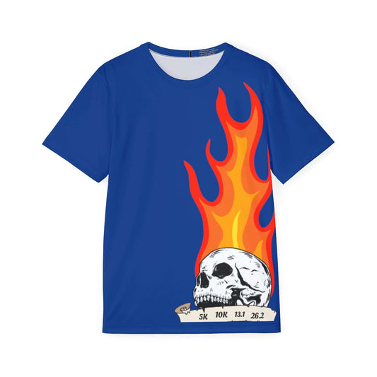 My Skulls On Fire - Men's Blue Athletic Shirt