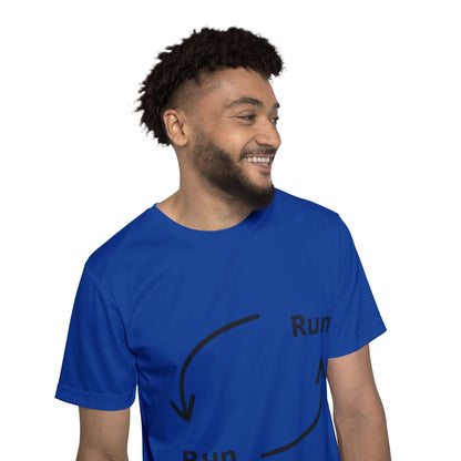 Run In Circles - Blue Men's Running Shirt