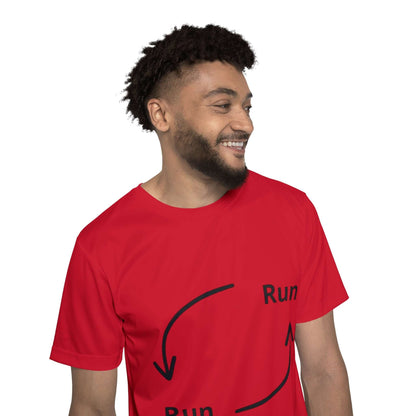 Run In Circles - Red Men's Running Shirt