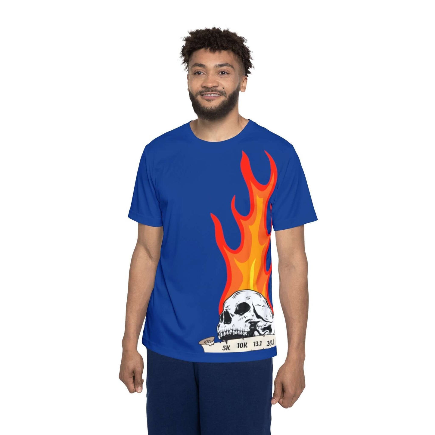 My Skulls On Fire - Men's Blue Athletic Shirt