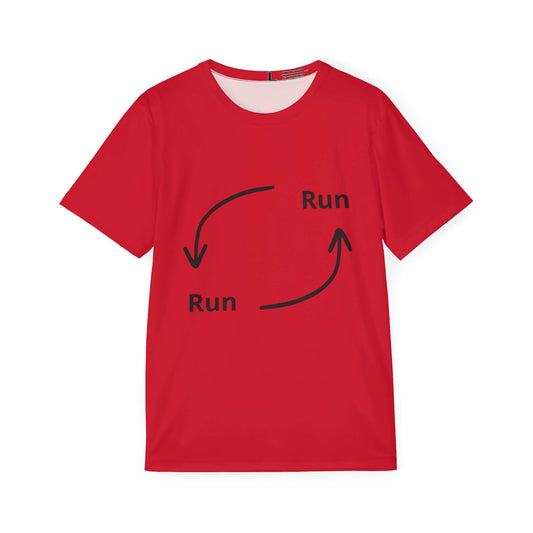 Run In Circles - Red Men's Running Shirt