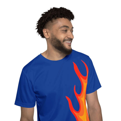 My Skulls On Fire - Men's Blue Athletic Shirt