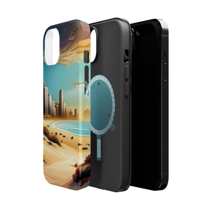 MagSafe Tough Phone Cases For iPhone 15,14,13, Pro, Plus, Pro Max, Mini - A Run On The Beach